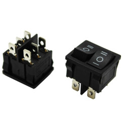 Przełącznik koł. mały podwójny 6pin/3poz 4A czarny