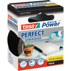 tesa&#xAE; 56343 Extra Power Fabric Tape - Black - 38mm x 2.75m
