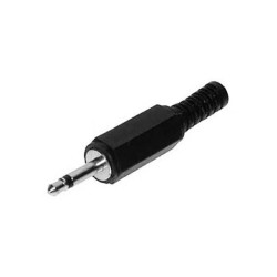 TruComponents 202666 2.5 mm audio jack Plug, straight,Pins:2 Mono Black