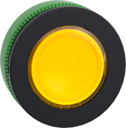 Signal light, for universal LED, illuminable, waistband round, yellow, front ring dark gray, mounting Ø 30.5 mm, ZB5FV083
