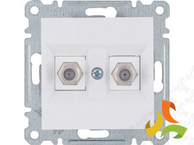 LUMINA Gniazdo antenowe podwójne typu "F" białe WL3260 HAGER