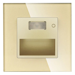 Lampka schodowa LED 230V 1.5W z czujką ruchu - szklana ramka - złoty - Tawoia Glass