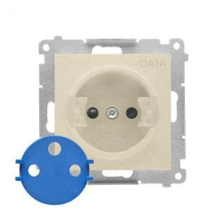 Simon 55 Gniazdo DATA z kluczem uprawniającym (moduł) 16 A, 250 V~, szybkozłącza Szampański mat TGD1CZ.01/144