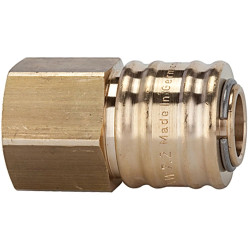 Quick-release coupling, L 42.5 mm, 35 bar, brass, for hose, 107511