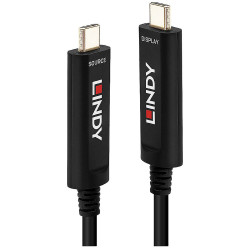 LINDY 38503 Cable USB-C plug to USB-C plug Black 15m Screen Monitor Cable