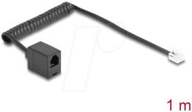 90230 Telephone cable / coiled cable, RJ11 plug / socket, 1 m