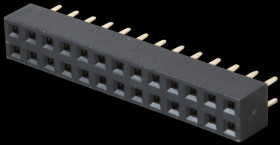 2x 13-pin socket terminal strip, straight, RM 2.54