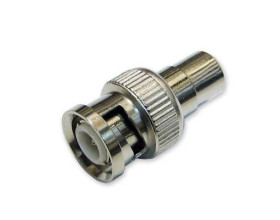 Przejście: wtyk BNC - gniazdo RCA, srebrny