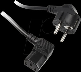 KKTP01V90 Kolink mains cable, 1.8 m, black, C13, 90° angle
