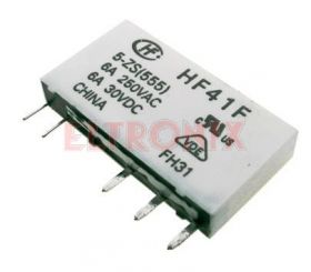 PRZEKAŻNIK 12V HF41F-012-ZS 1STYK PRZEŁĄCZNY 6A/30VDC/250VAC