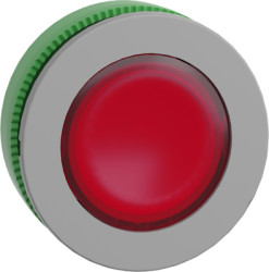 Pushbutton, for universal LED, illuminable, waistband round, red, front ring light gray, mounting Ø 30.5 mm, ZB5FW343C0