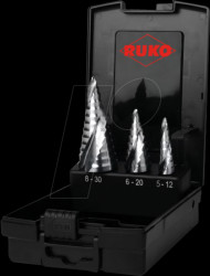 101626RO 3-piece UC step drill set, FLOWSTEP TIP, HSS RUnaTEC