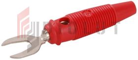 Wtyk widełkowy KB2-R 30A, czerwony