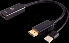 BS10-01013 DisplayPort adapter, DisplayPort connector &gt; HDMI socket, 20 cm