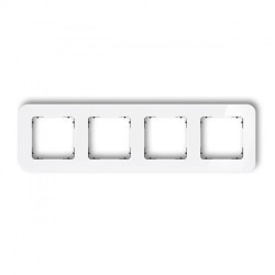 ICON Ramka uniwersalna poczwórna zaokrąglona - efekt szkła (ramka: biała spód: czarny) 0-12-IRSZ-4