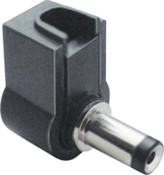 DC angle plug, inner Ø 2.5 mm, outer Ø 5.5 mm, black, 072116