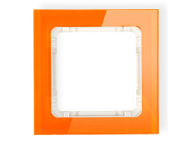 DECO Ramka uniwersalna - efekt szkła (ramka: pomarańczowa: spód: beżowy) pomarańczowy 13-1-DRS-1 KARLIK
