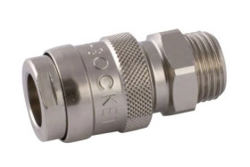 Szybkozłącze powietrza RS PRO G 1/2 męskie rodzaj Męski Gwintowany Mosiądz niklowany 1/2in