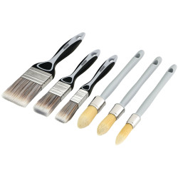 Draper 20450 Flat and Round Sash Paint Brush Set (6 Piece)
