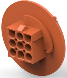 Socket housing, 9 pole, pitch 6.35 mm, straight, brown, 1-794761-1