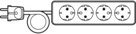 Table power strip, 4-way, 1.4 m, 16 A, white, 478TW 1,4M/3G1,5 WEISS