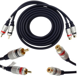 Przedłużacz 2x RCA 10m 2x wtyk RCA / 2x gniazdo RCA VITALCO RKD290 HQ AUDIO