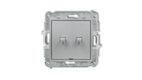 Mini Przycisk Żaluzjowy W Stylu Amerykańskim Srebrny Metalik 7Mwpus-8