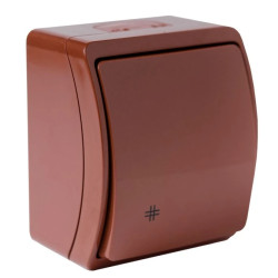 Łącznik krzyżowy pojedynczy natynkowy IP44 brązowy Koala 154-02 61.332