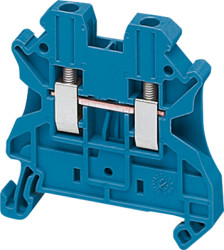 Terminal block, 2 pole, 0.2-2.5 mm², clamping points: 2, blue, screw connection, 24 A, NSYTRV22BL