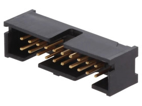 Gniazdo IDC męskie 20-pin proste THT złocony 2,54mm czarny 5103308-5
