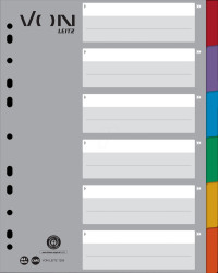 1295-00-00 Cardboard dividers, A4, (1-6), multi-coloured