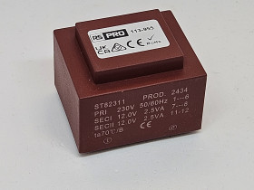 Transformator do druku 2x12V ac 230V ac 1 wyjście wyjścia Do montażu na płytce drukowanej 5VA