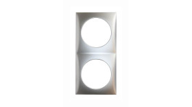 OUTLET FRAME 2-GANG VT/HZ MATT CHR