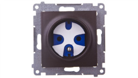 Simon 54 Gniazdo Pojedyncze Data 16A Ip20 Z Kluczem Uprawniającym Brąz Mat...