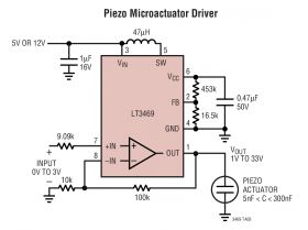 LT3469 - Piezo Microactuator Driver with Boost Regulator