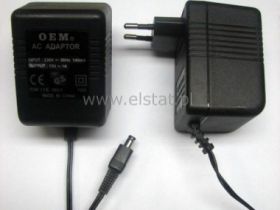 Zasilacz 18V~ 1A, transformatorowy, wtyk 6,3/3mm