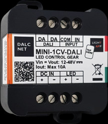 MINI-1CV-DALI LED dimmer, PWM, 12 V - 48 V, 10 A CV, DALI-2/push