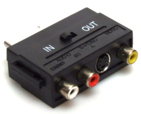 Adapter SCART wtyk / 3x RCA gniazdo + przełącznik