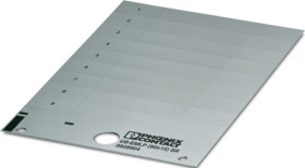 PVC device marker, (L x W) 14.9 x 59.7 mm, silver, carrier card with 9 pcs, 0828904