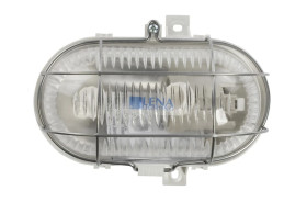 Oprawa kanałowa OVAL 1x60W E27 IIkl. 230V IP44 z siatką metal. wzmocnioną, biała, kl. pryzmatyczny 320170/EU