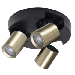 Oprawa ścienno-sufitowa GU10 3xmax 10W LAURIN EL-3O B-G regulowany kąt 310/90st. czarny/złoty 38963