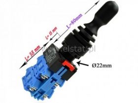 Przełącznik Joystick OFF + 4x NO chwilowy; plastik