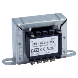 Vigortronix VTX-126-012-212 Chassis Transformer 230V 12VA 12V&#x2B;12V