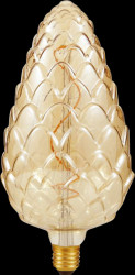 LX023911705 E27 LED lamp, 4 W, 200 lm, 2000 K, pine cone, gold, filament, di