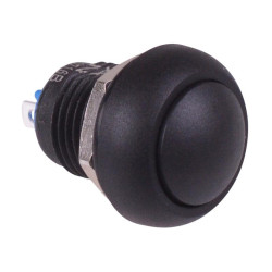 Black On-Off Latching 12mm Waterproof Push Button Switch IP65 SPST