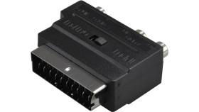 Przejście Adapter Euro Scart (Wtyk 21-Pin) / 3X Rca Cinch (Gniazdo) + S-Video...