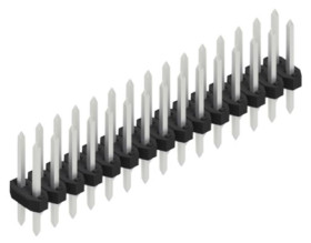 Pin header, 30 pole, pitch 2 mm, straight, black, SLY209830Z