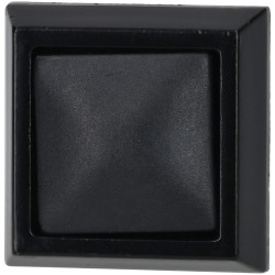 R-TECH 524642 Momentary Pushbutton Switch, SPST, 12mm Cutout, IP67, Black