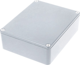 Aluminum die cast enclosure, (L x W x H) 119 x 94 x 38 mm, light gray (RAL 7035), IP54, 1590BB2LG