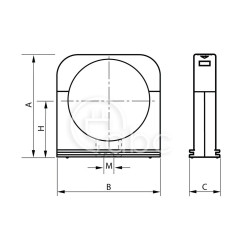Uchwyt do peszla z pokrywą, szary, poliamidowy, SWL-17G